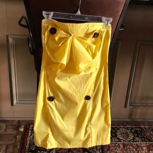 Strapless yellow dress ...